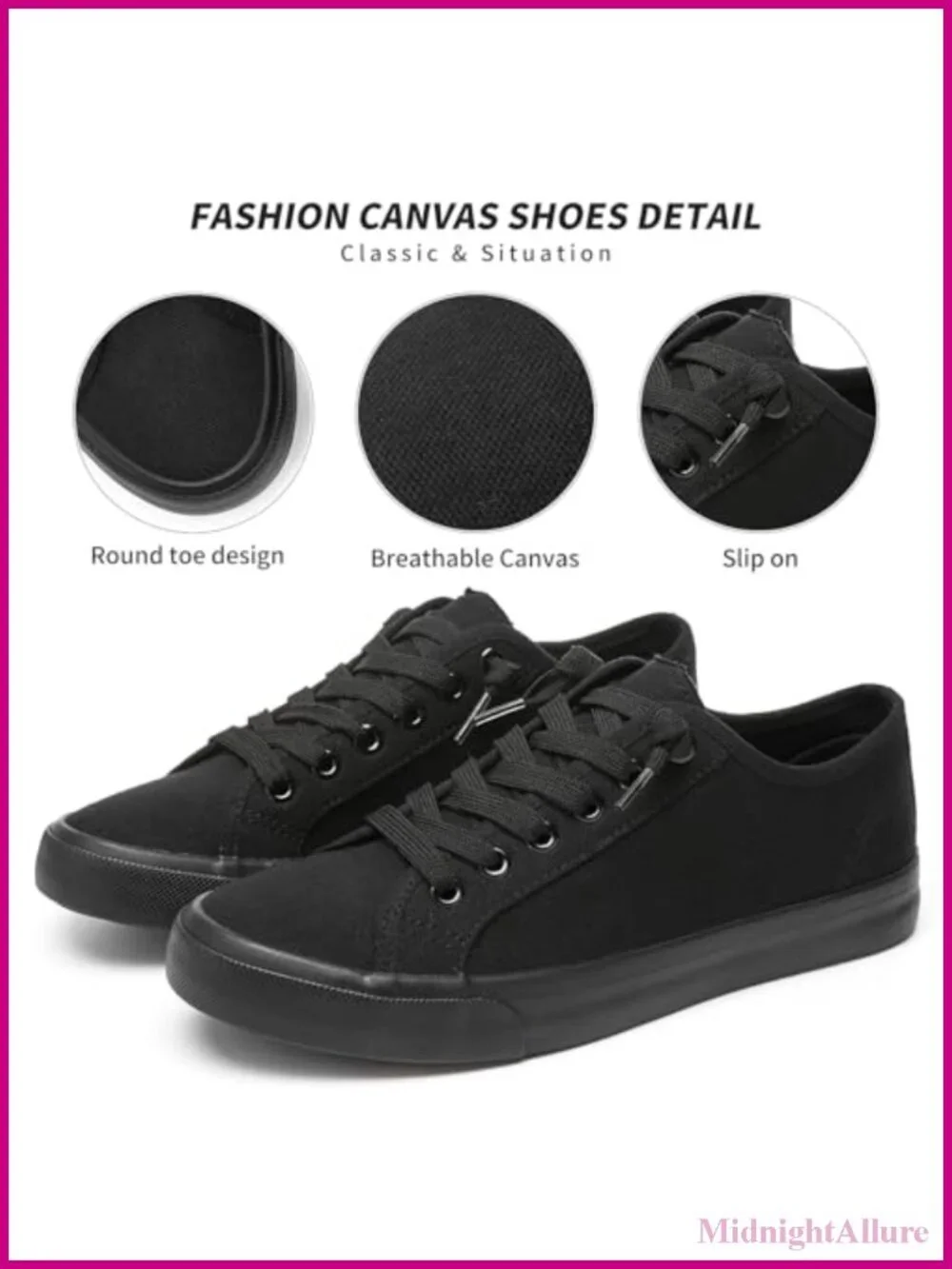 Canvas Slip On Sneakers Women Non Slip Casual Lace Up Low Top Loafers
